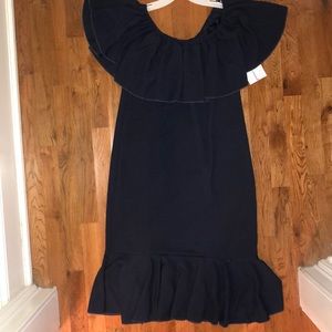 Navy dress.